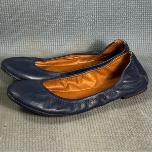 Lucky Brand Emmie Ballet Flat Navy Leather Women’s Size 7.5